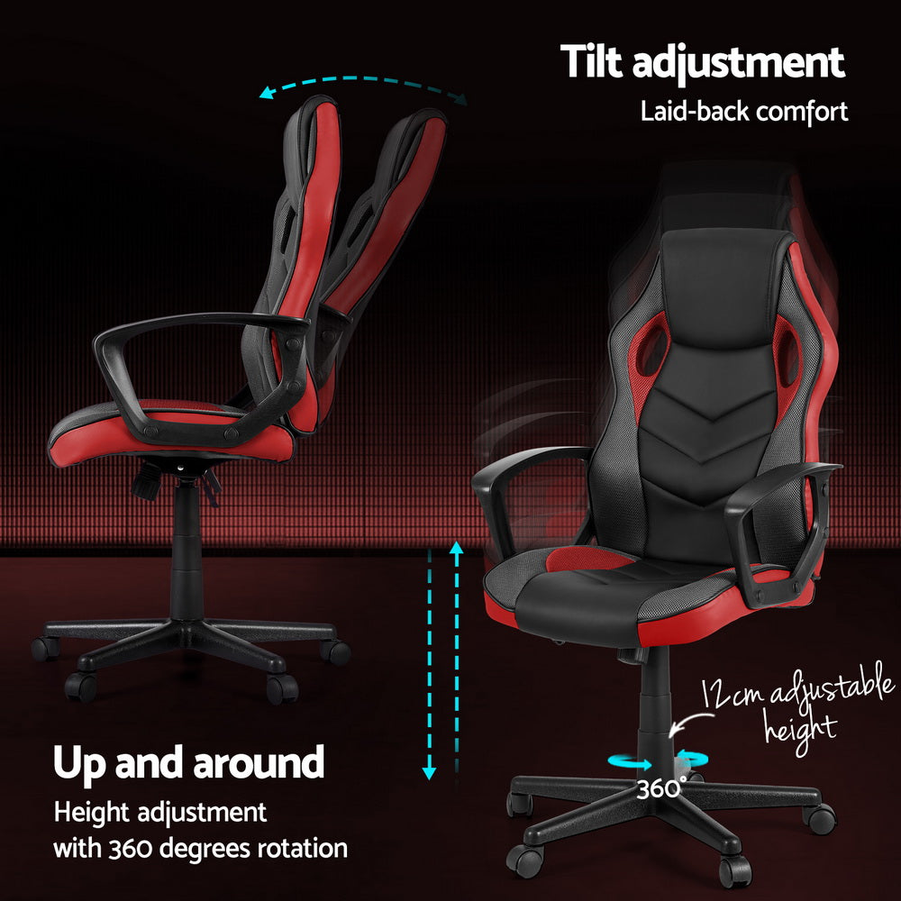 NNEDSZ Artiss Gaming Office Chair Computer Chairs Red